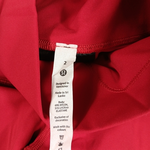 Lululemon Leggings Womens 2 Red Lunar New Year Wunder Under 25” Tiger Stripe NWT - Picture 4 of 12